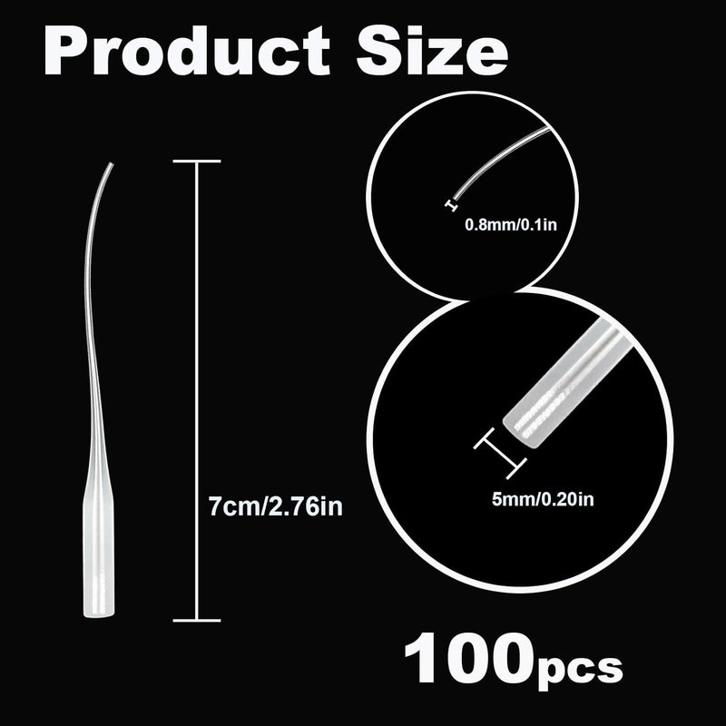 jjssnower 100Pieces Glue Tip Extender & Glue Nozzle Extender, Precision Adhesive Dispenser Tips, Glue Tips Compatible for CA, for Crafting, Arts, Lab Dispensing, 2.75 Inch (for Small Glue Bottles) - Image 2